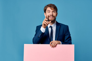 Poster - businessman with blank sign