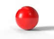 Red ball isolated on white background 3d rendering