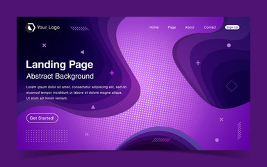 Wall Mural - Website Landing Page With Abstract Background