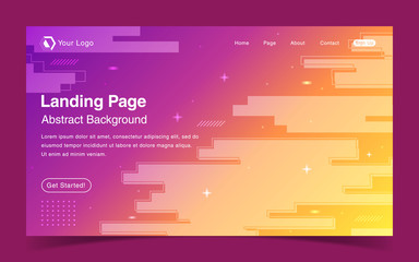 Wall Mural - Website Landing Page With Abstract Background