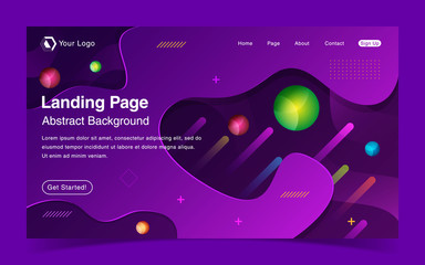 Wall Mural - Website Landing Page With Abstract Background