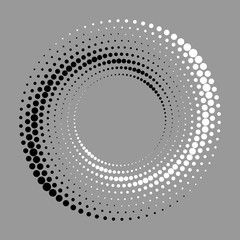 Canvas Print - abstract dotted vector background. halftone effect. spiral dotted background or icon. yin and yang s