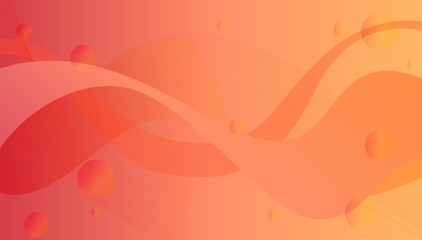 Poster - Colorful 3d background geometric gradient wave liquid orange pastel color. Futuristic abstract shape fluid light dynamic element vector graphic illustration backdrop