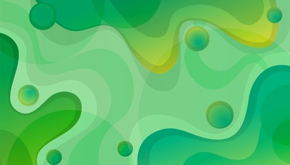 Poster - Abstract colorful background green pastel gradient waves vector graphic illustration. Liquid geometric shape colourful composition design modern fluid poster