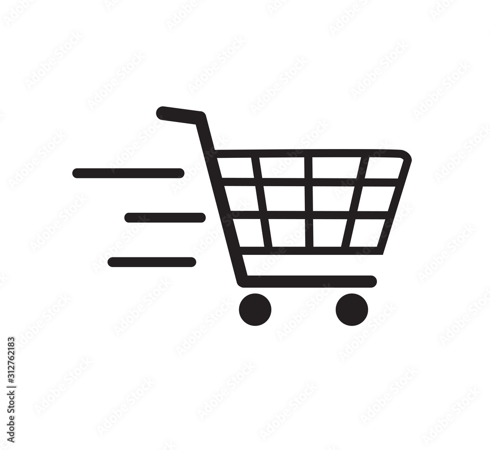 Fast Shopping cart icon. Shopping Cart icon. vector illustration. Fast ...