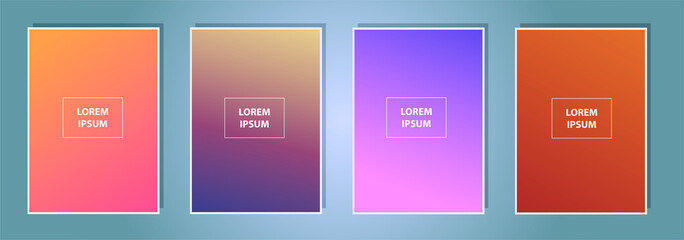 Fototapete - Modern vector template for cover, poster, brochure, mobile app. Abstract color gradient background