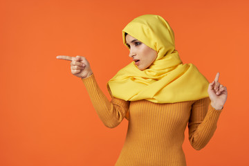 Wall Mural - young woman with towel on her head