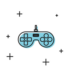 Black Gamepad icon isolated on white background. Game controller. Vector Illustration