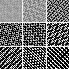 Poster - diagonal zigzag stripes line pattern, vector network patterns with diagonal zigzags