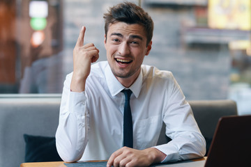 Poster - businessman with thumbs up