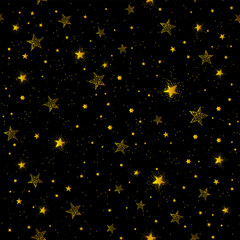Wall Mural - Space Galaxy constellation seamless pattern print could be used for textile, zodiac star yoga mat, phone case