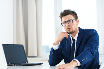 businessman working on laptop