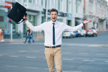 Poster - businessman in the city