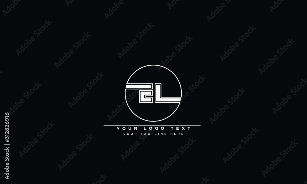 EL ,LE ,E ,L  Letter Logo Design with Creative Modern Trendy Typography - obrazy, fototapety, plakaty 