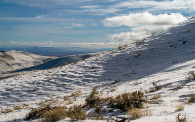 Wall Mural - Snow capped mountain landscape in the Nevada desert.