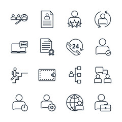 Poster - Set business people and corporate management icon template color editable. Head Hunting pack symbol vector sign isolated on white background icons vector illustration for graphic and web design.