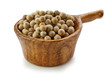 white pepper in wooden cup