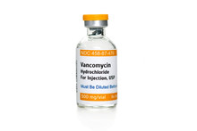 Vancomycin HCL Antibiotic Vial Isolated On White