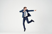 Businessman Jumping In The Air