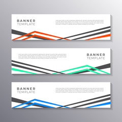 Wall Mural - Business Banner Template, Layout Background Design, Corporate Geometric web header or footer with new color trend
