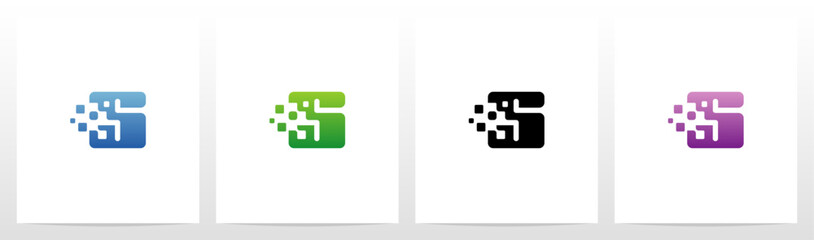 Rounded Edge Pixel Eroded Letter Logo Design S