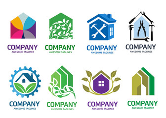 Wall Mural - Real Estate and house Design vector. ,House Home Housing Agent Logo Symbol Collection Set