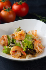 Poster - Fresh salad plate with shrimp,lettuce and mixed greens