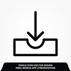 Poster - download line icon design vector illustration.