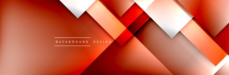 Square shapes composition geometric abstract background. 3D shadow effects and fluid gradients. Modern overlapping forms