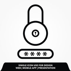 Poster - Outline password lock line icon.password lock vector illustration.