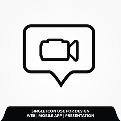 Poster - Outline video chat line icon.video chat vector illustration.