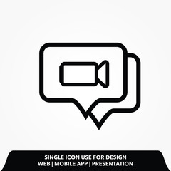Poster - Outline video chat icon.video chat vector illustration.