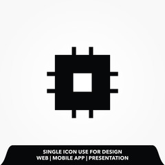 Poster - Processor Icon. Computer Hardware Isolated On White Background. With Line Style. Processor Icon. EPS10 - Vector