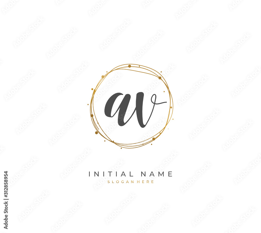 Handwritten letter A V AV for identity and logo. Vector logo template ...