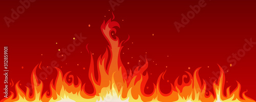 Fotografía Vector illustration of a hot flame that is spreading