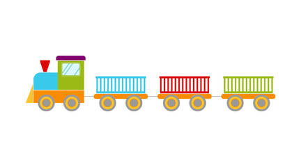 Bright toy train, vector illustration