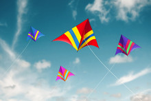 Kites Flying With Sky Background - Image