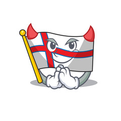 Poster - Devil Cartoon character of flag faroe island Scroll design