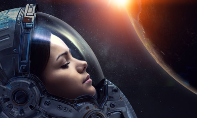 Wall Mural - exploring outer space. mixed media