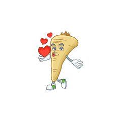 Poster - Happy parsnip cartoon character mascot with heart