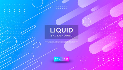 Canvas Print - gradient liquid color background. dynamic textured geometric element design with dots decoration.
