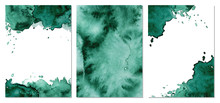 Watercolor Green Background Hand Drawn Abstract Texture