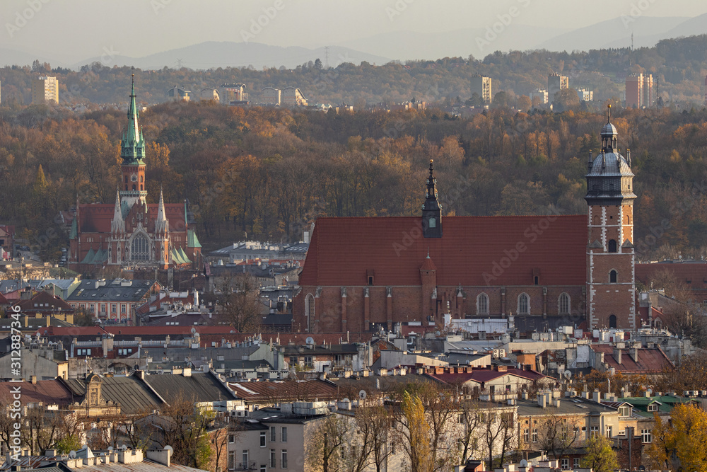 view of krakow poland - obrazy, fototapety, plakaty 
