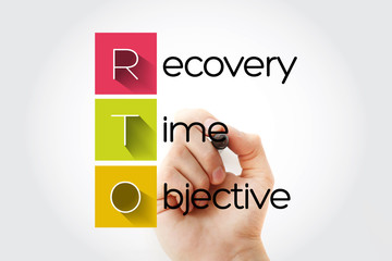 Poster - RTO - Recovery Time Objective acronym, business concept background