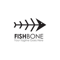 Poster - Restaurant logo design with using fish bone graphic icon template