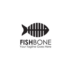 Poster - Restaurant logo design with using fish bone graphic icon template