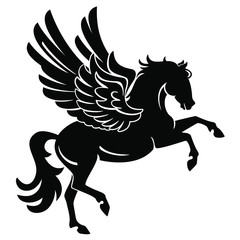 Wall Mural - Pegasus Silhouette Side View