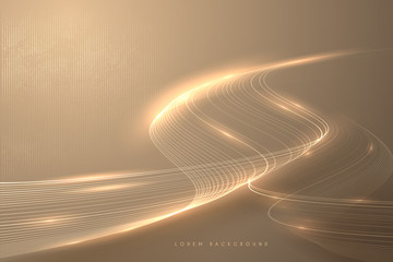 Abstract gold light lines background