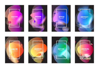 Poster - Abstract liquid banner set. Colorful flow background template. Colored design template of a logo, flyer, banner, presentation. Concept design for business. Isolated vector illustration.