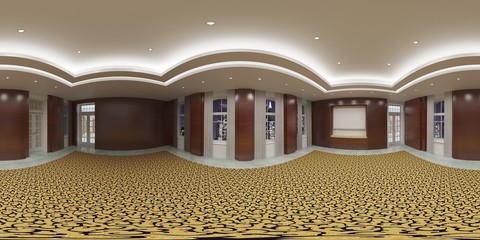 spherical panorama of the interior, 3D illustration